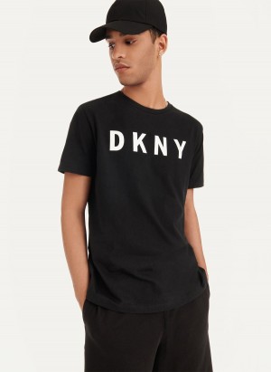 Men's Dkny Classic Logo T Shirts Black | E9920022