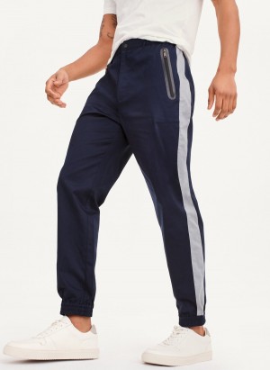 Men's Dkny Colorblock Track Pants Navy | Y2952524