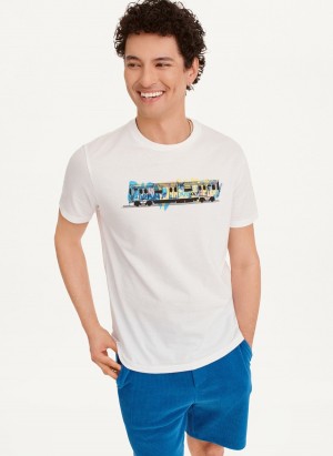 Men's Dkny Graffiti Subway T Shirts White | R0248591