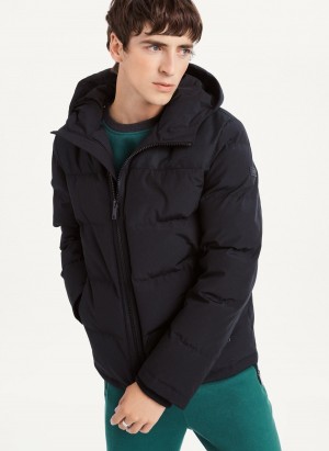 Men's Dkny Mixed Media Classic Puffer Jacket Black | V9227124