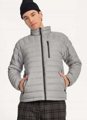 Men's Dkny Packable Puffer Jackets Grey | A5777220
