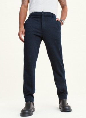 Men's Dkny Plaid Pants Navy | I0531037