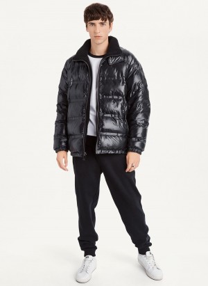 Men's Dkny Reversible Puffer Jacket Black | E5489510