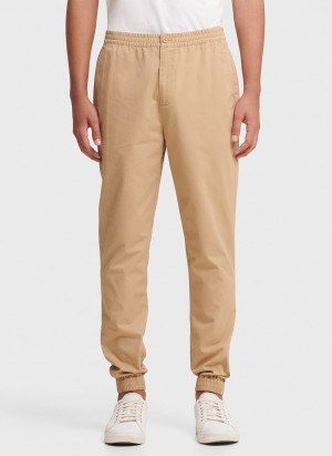 Men's Dkny Twill Jogger Khaki | I9809688