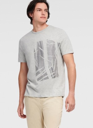 Men's Dkny Views Graphic T Shirts Grey | W1535033