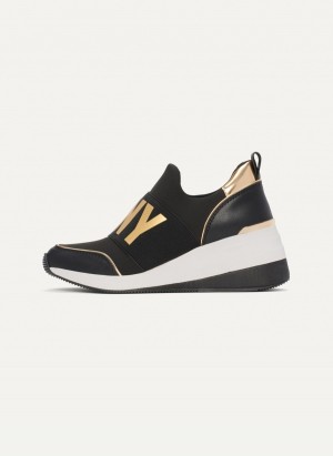 Women's Dkny Arlan Lace Up Sneakers Black | F8182785