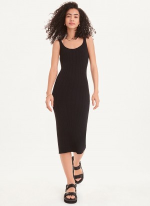 Women's Dkny Back Strap Midi Dress Black | R7251651