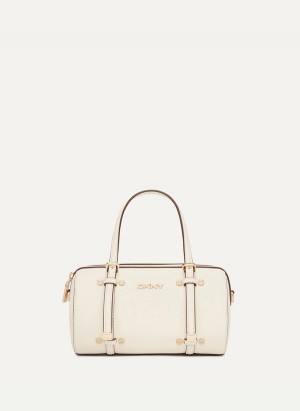 Women's Dkny Bo Mini Duffle Crossbody Bags White | N8415642