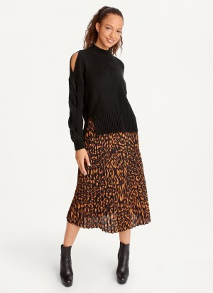 Women's Dkny Cold-Shoulder Sweaters Black | G4597762