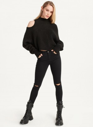 Women's Dkny Cold Shoulder Sweaters Black | O0716495