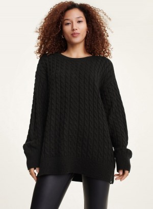 Women's Dkny Cozy Cable Knit And Leg Warmers Sweaters Black | Q7589238