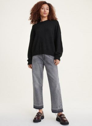 Women's Dkny Crewneck Sweaters Black | S5487590
