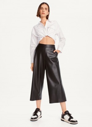 Women's Dkny Crop Wide-Leg Pants Black | M7875035