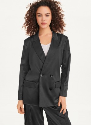 Women's Dkny Double Breasted Jackets Black | K9972575