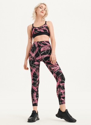 Women's Dkny Electric Shock Print High Waist Leggings Pink | W1596226