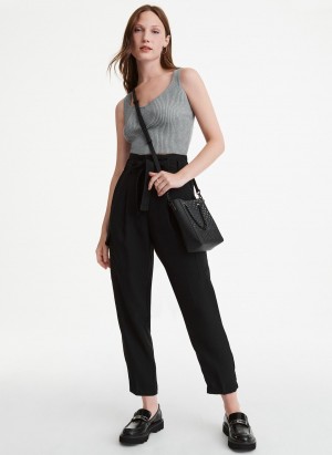 Women's Dkny Essex Saffiano North-South Crossbody Bags Black | Z9732288
