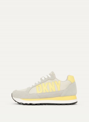 Women's Dkny Exploded Logo Retros Sneakers Grey | H2711603