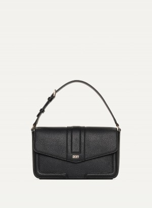 Women's Dkny Maxxe Shoulder Flap Crossbody Bags Black | X2007373