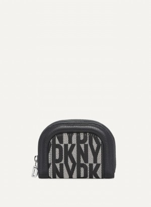Women's Dkny Metro Half Zip Around Wallets Black | R8135529