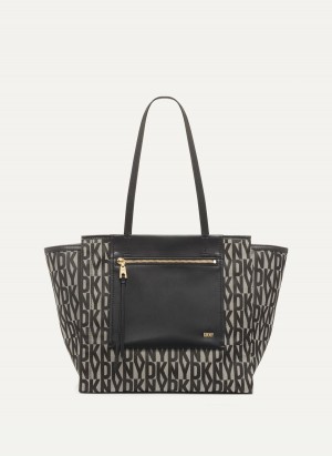 Women's Dkny Pax Large Tote Bags Black | M3612383