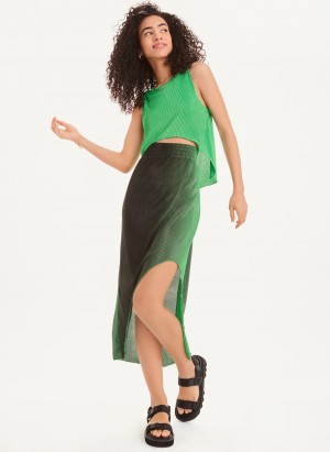 Women's Dkny Pleated Skirts Green | W1252779