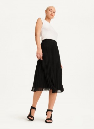Women's Dkny Pull On Pleated Maxi Skirts Black | L7949101