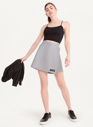 Women's Dkny Reflective Wrap Skirts Grey | D6523159