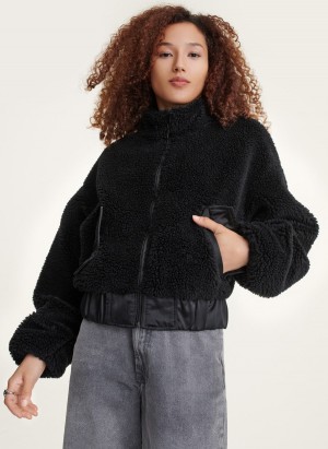 Women's Dkny Satin Details Jackets Black | X4391005