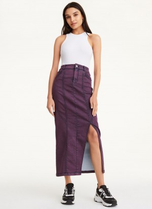 Women's Dkny Seamed Skirts Purple | C6697480