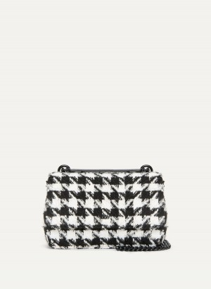 Women's Dkny Sina Houndstooth Flap Shoulder Bags Black | D1602501