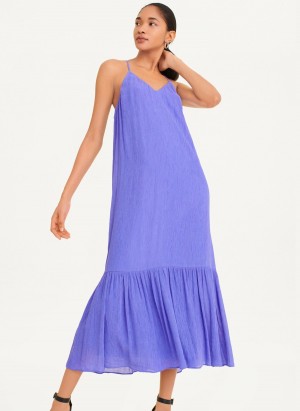 Women's Dkny Sleeveless Crinkly Rayon Dress Lavender | L1325956