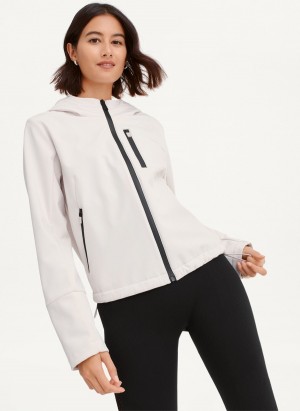 Women's Dkny Soft Shell W Bonded Velour Jackets White | Y3861011