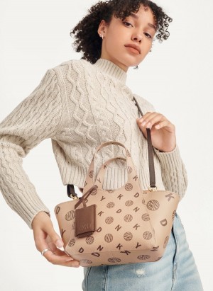 Women's Dkny The Mini Logo Effortless Tote Bags Beige | V7879897