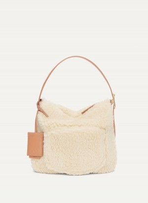 Women's Dkny The Optimist Small Sherpa Crossbody Bags White | X5845747