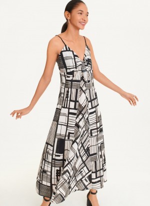 Women's Dkny Tie Front Voile Dress Black | H0429070