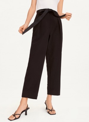 Women's Dkny Twill Cropped Pants Black | E0940762