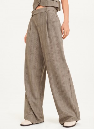 Women's Dkny Wide Leg Front Pleat Pants Black | J8904120