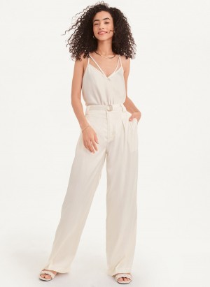 Women's Dkny Wide Leg Pants White | K8219363