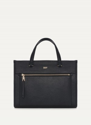 Women's Dkny Zoie Medium Tote Bags Black | S5543260