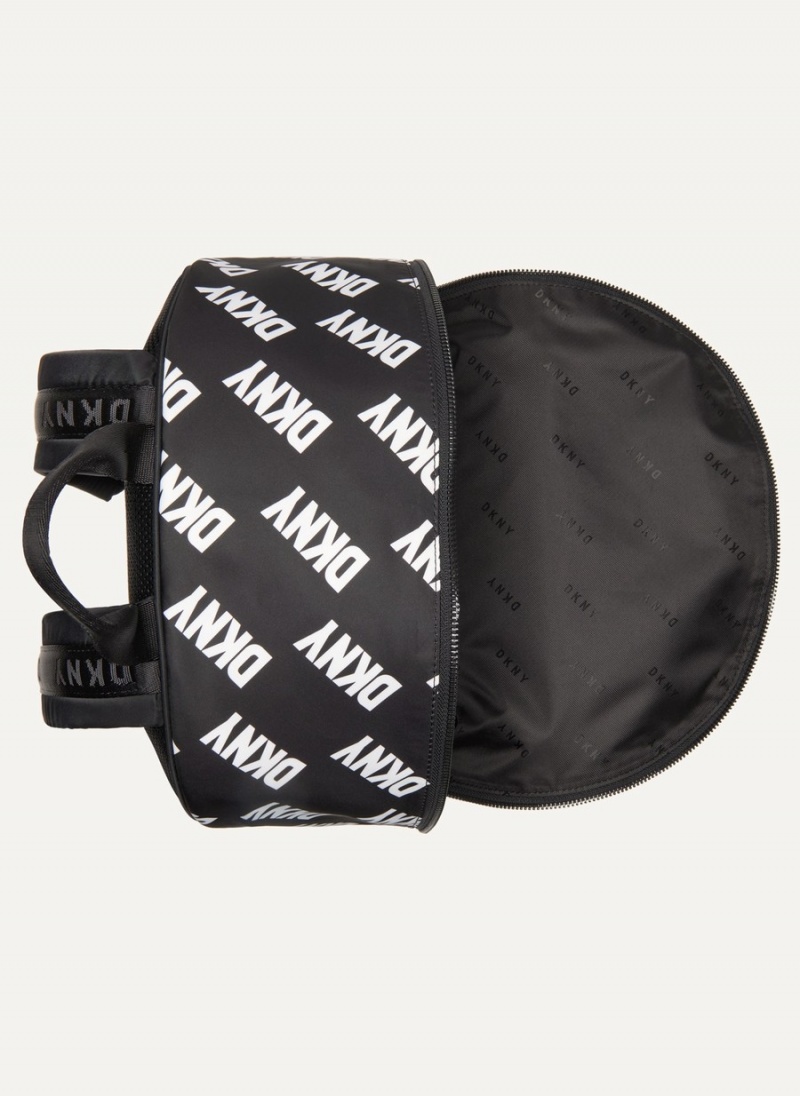 Men's Dkny All Over Logo Backpacks Black | P8642030