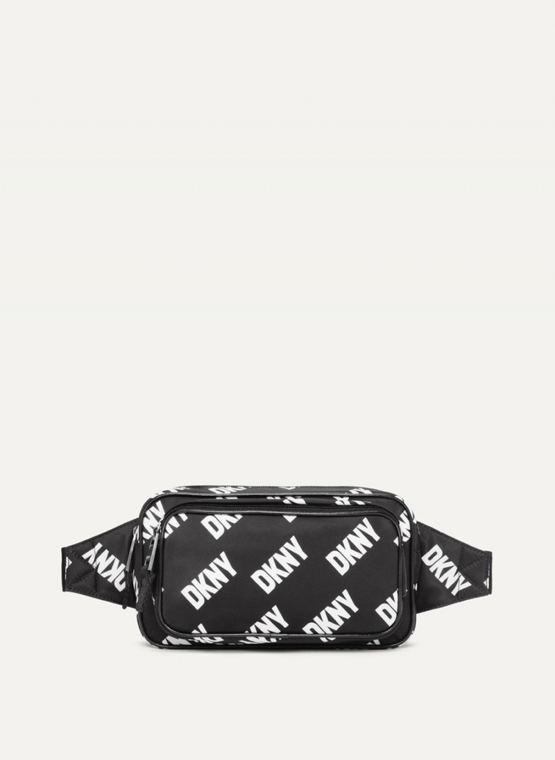 Men\'s Dkny All Over Logo Belt Bags Black | S0243265