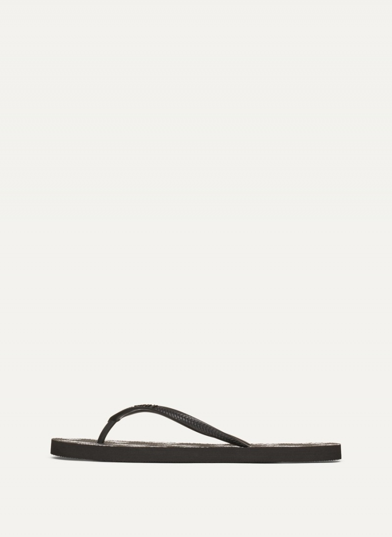 Men\'s Dkny Allover Logo Flip Flops Black | M2257662