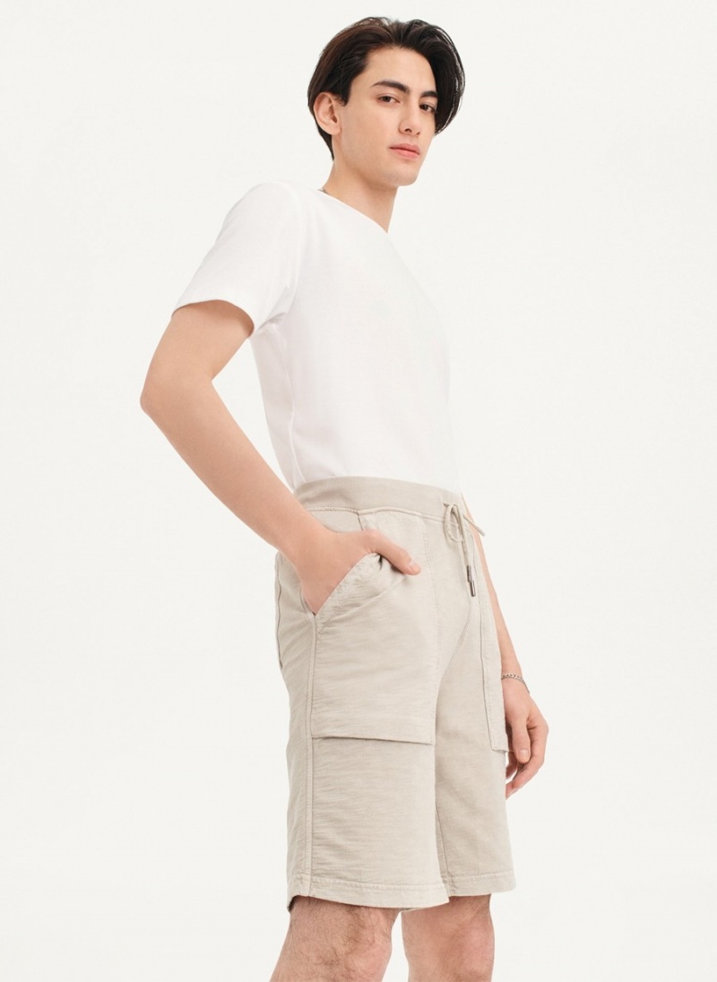 Men's Dkny Beach Slub Shorts Khaki | X0477263