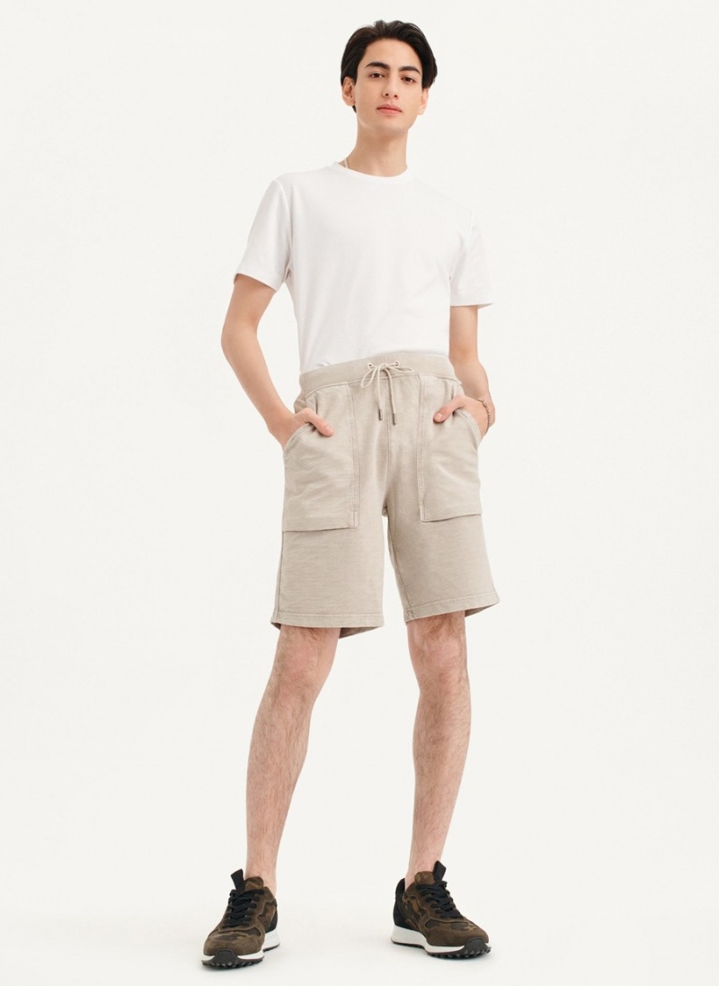 Men's Dkny Beach Slub Shorts Khaki | X0477263
