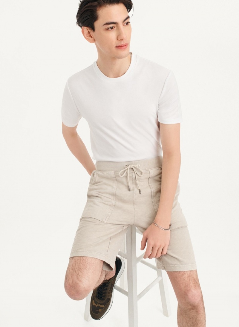 Men\'s Dkny Beach Slub Shorts Khaki | X0477263