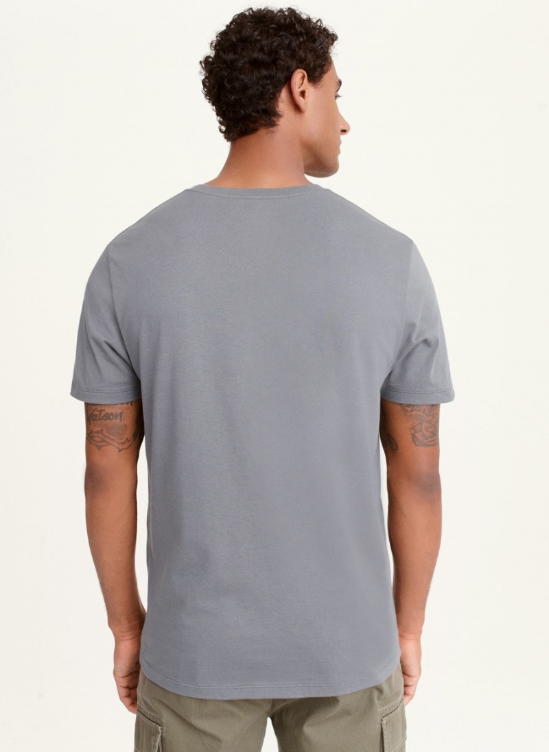 Men's Dkny Blurry Skull T Shirts Grey | P2645288