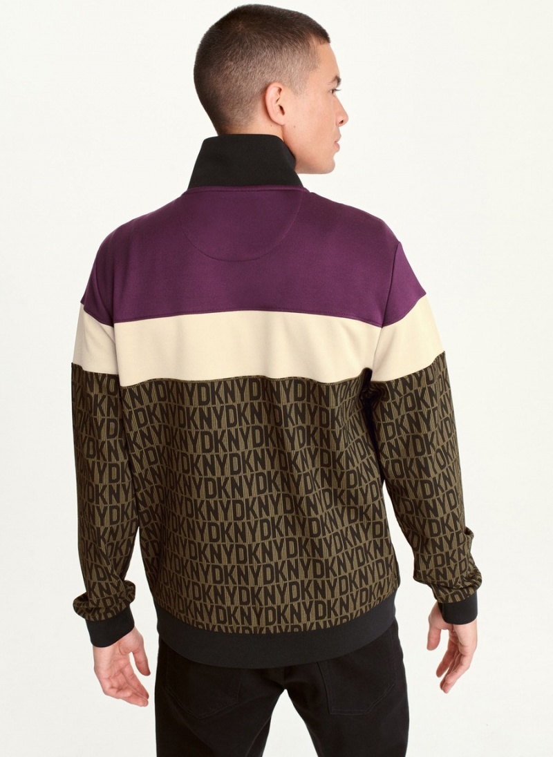 Men's Dkny COLORBLOCK LOGO TRACK Jackets Purple | U7558730