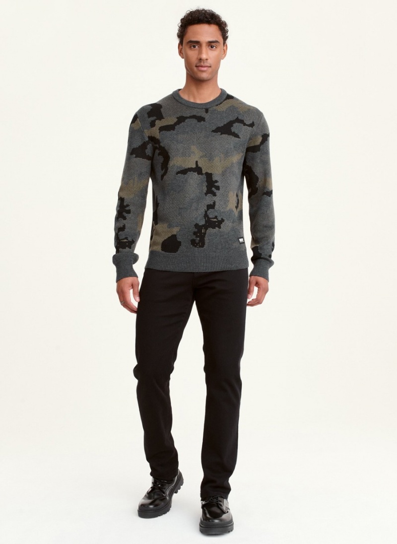 Men's Dkny Camo Crew Sweatshirts Grey | F3832718