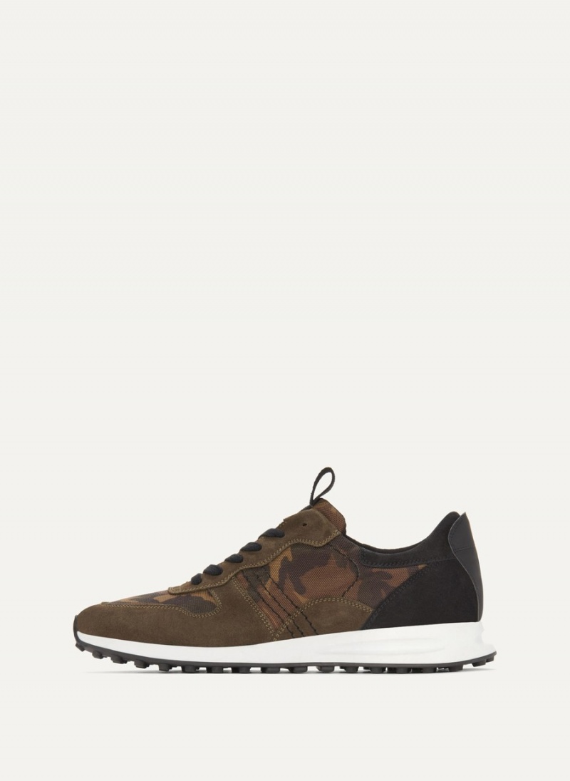 Men\'s Dkny Camo Runner Sneakers Brown | D1697295