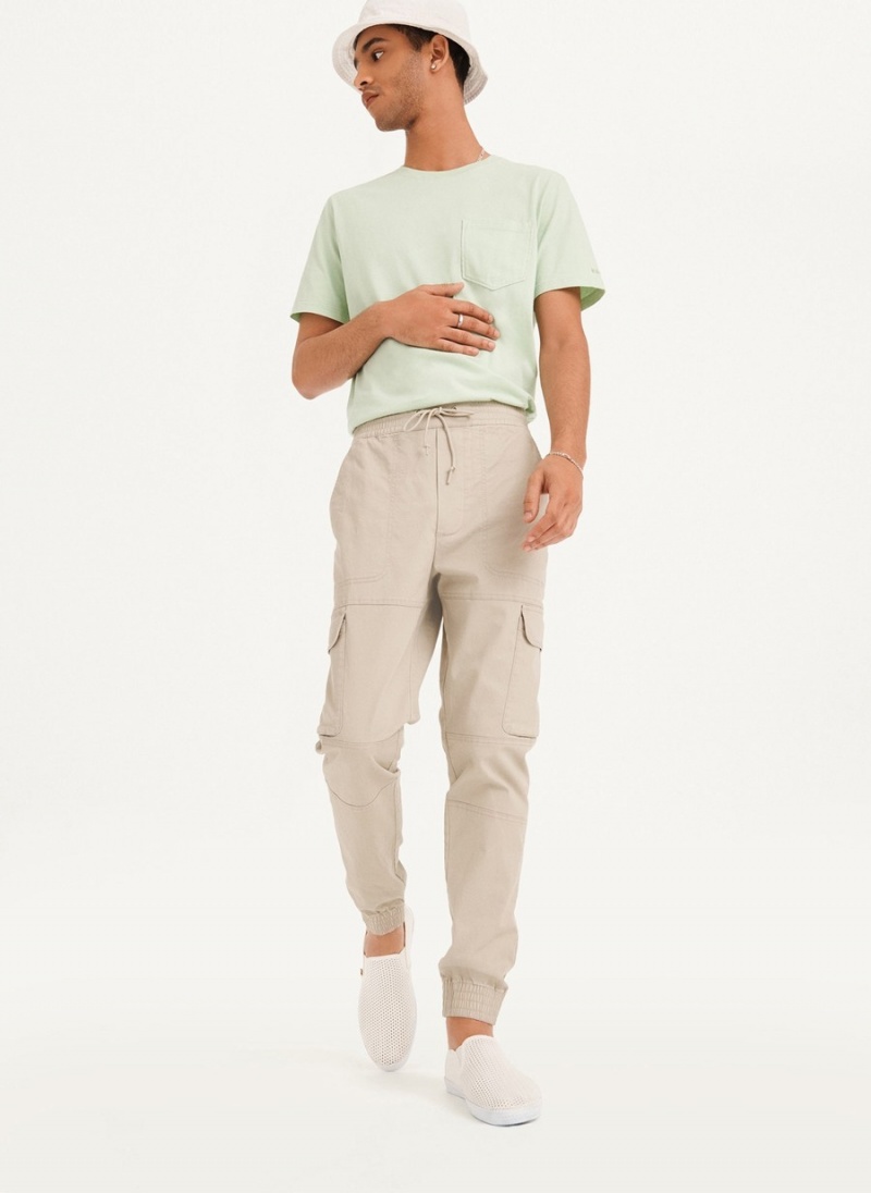 Men's Dkny Cargo Woven Jogger Beige | V7793345